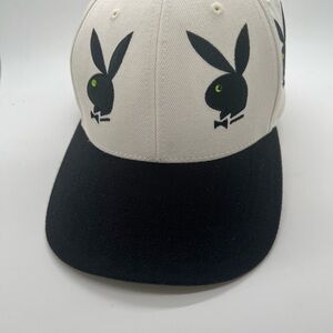 HUF Black and White Cap with Bunny Design playboy